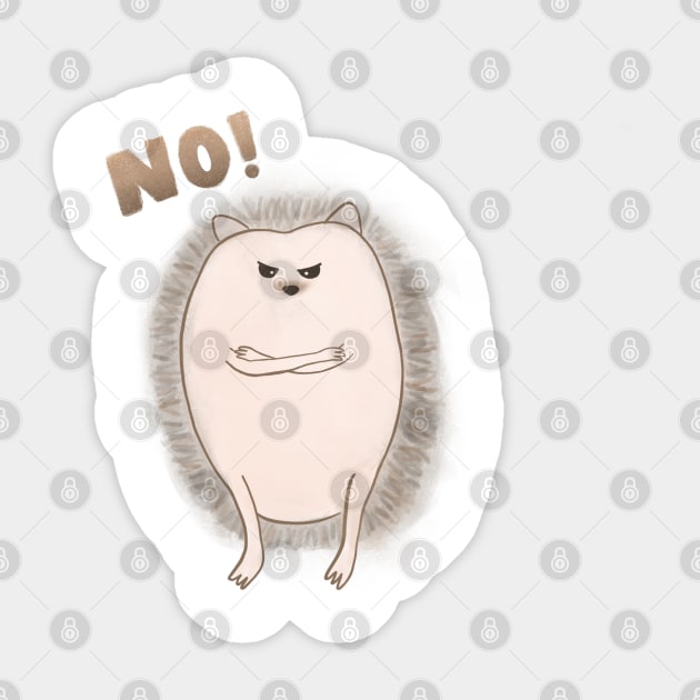 Grumpy Hedgehog Sticker by awesomesaucebysandy